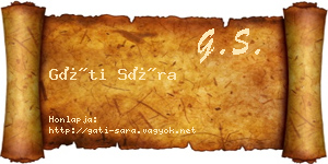Gáti Sára névjegykártya